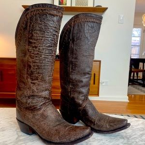 Lucchese Classics Women's Vera-Tobacco Tall Riding cowgirl/cowboy Boot